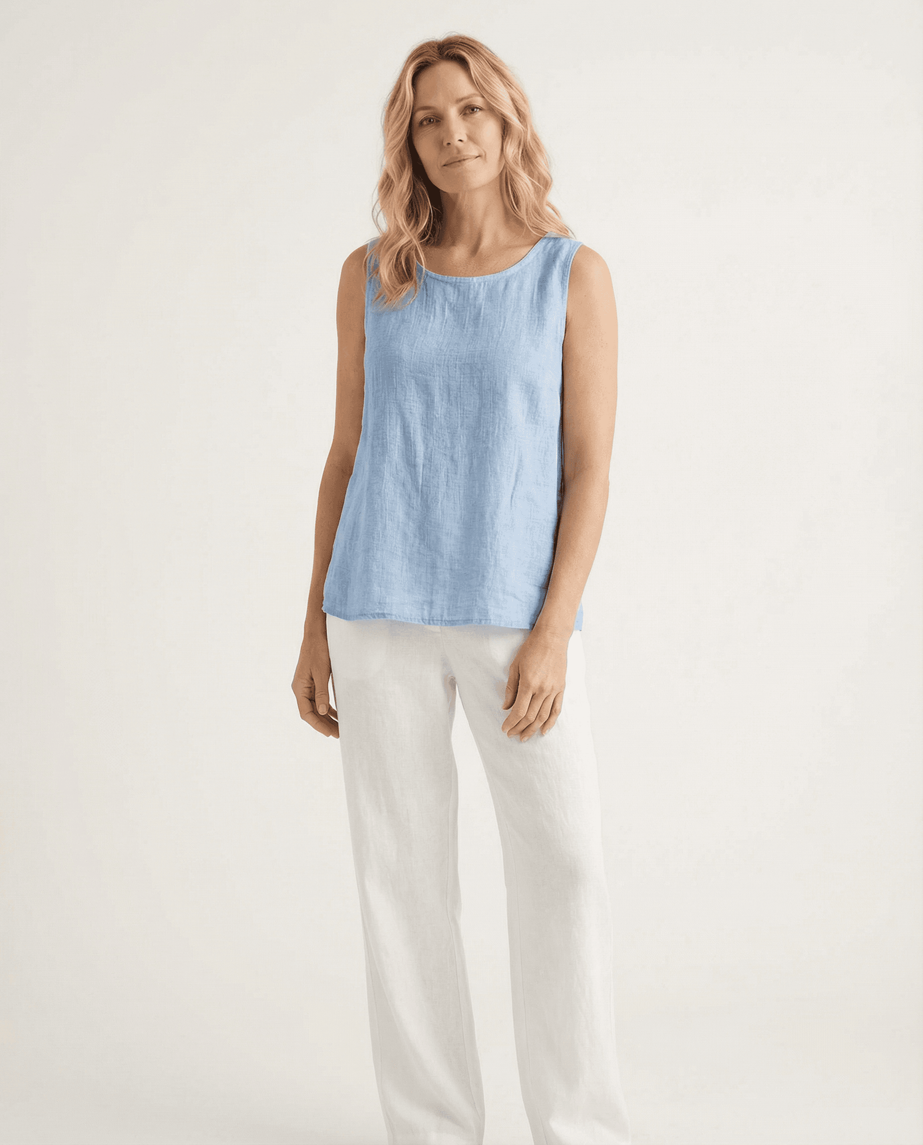 Cotton Linen Tank Top - cotton linen tank tops | Easy to wear 