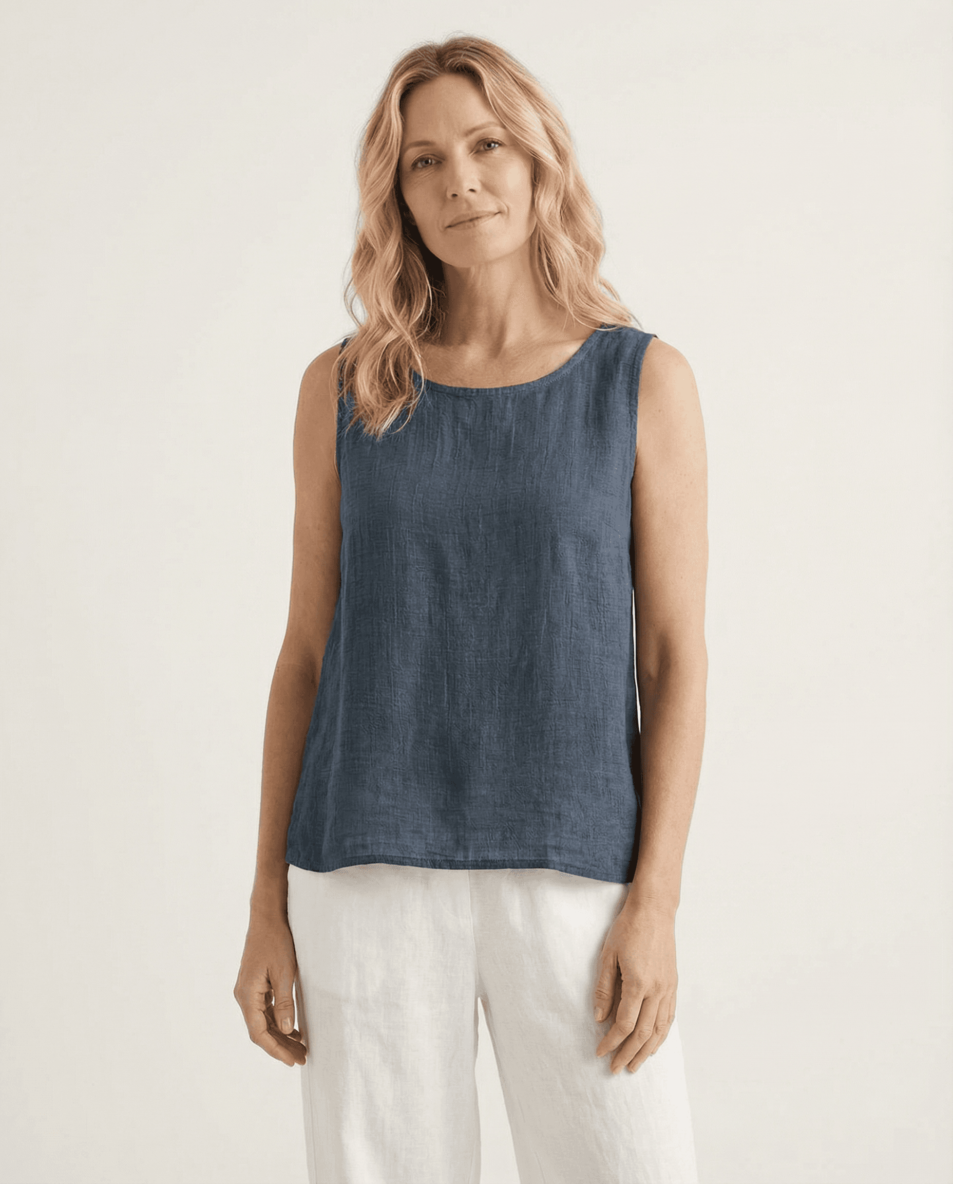 Cotton Linen Tank Top - cotton linen tank tops | Easy to wear 