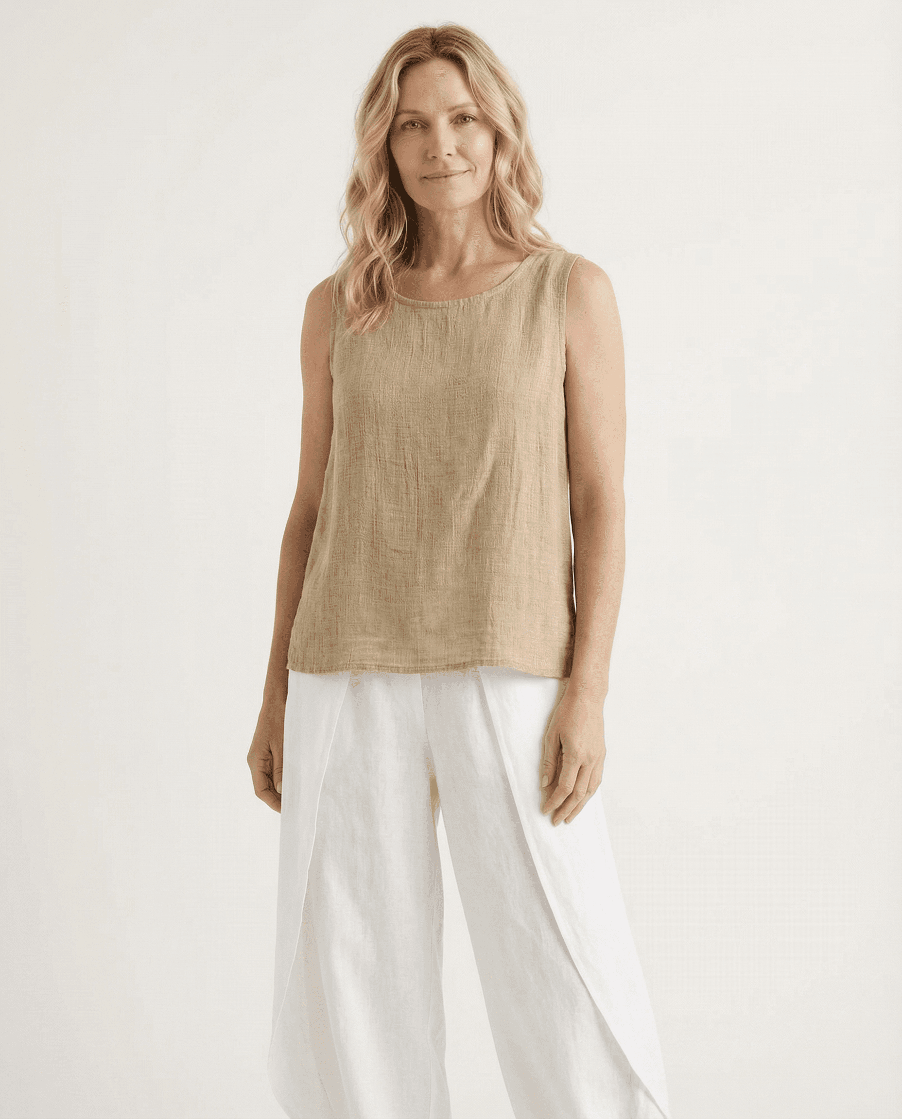 Cotton Linen Tank Top - cotton linen tank tops | Easy to wear