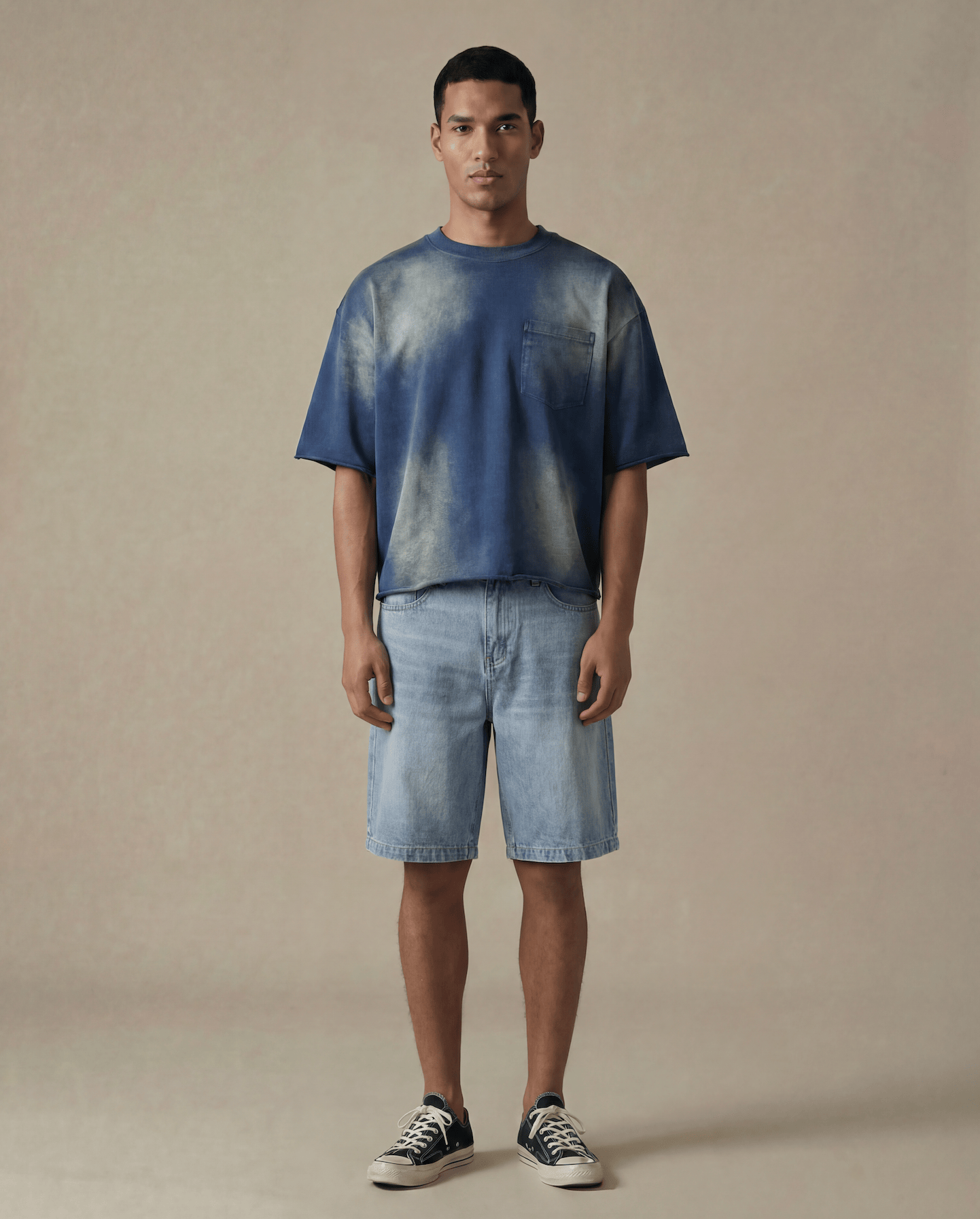 Stonewashed Denim Bermuda Shorts