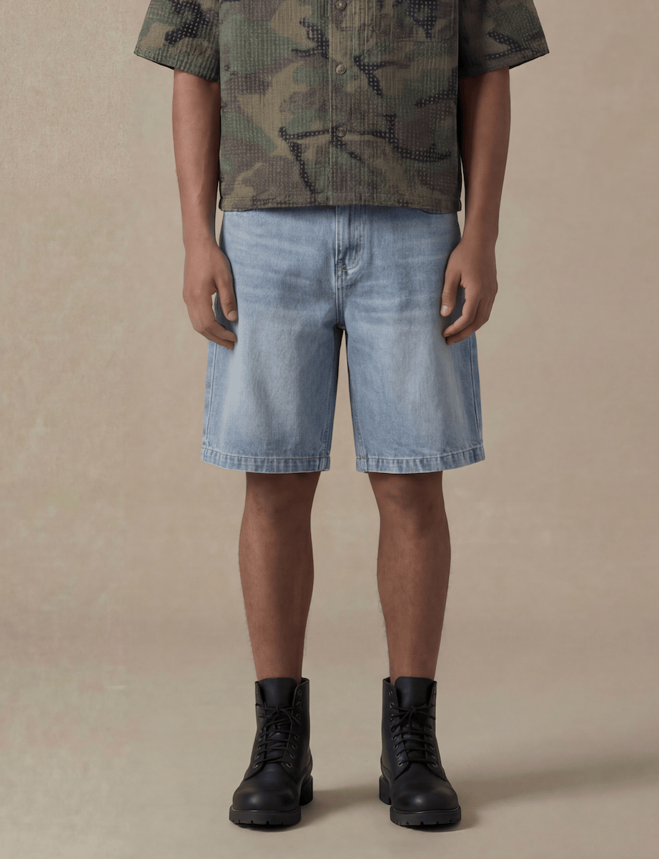 Stonewashed Denim Bermuda Shorts