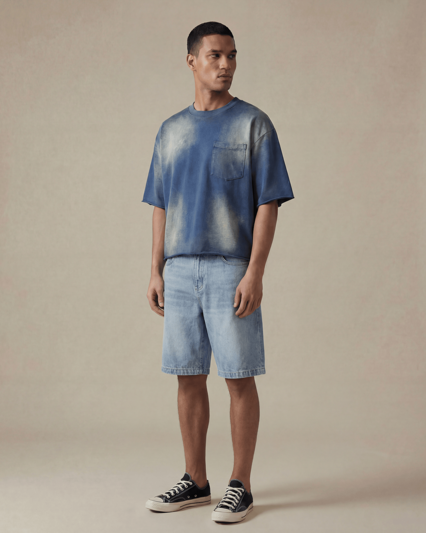 Stonewashed Denim Bermuda Shorts