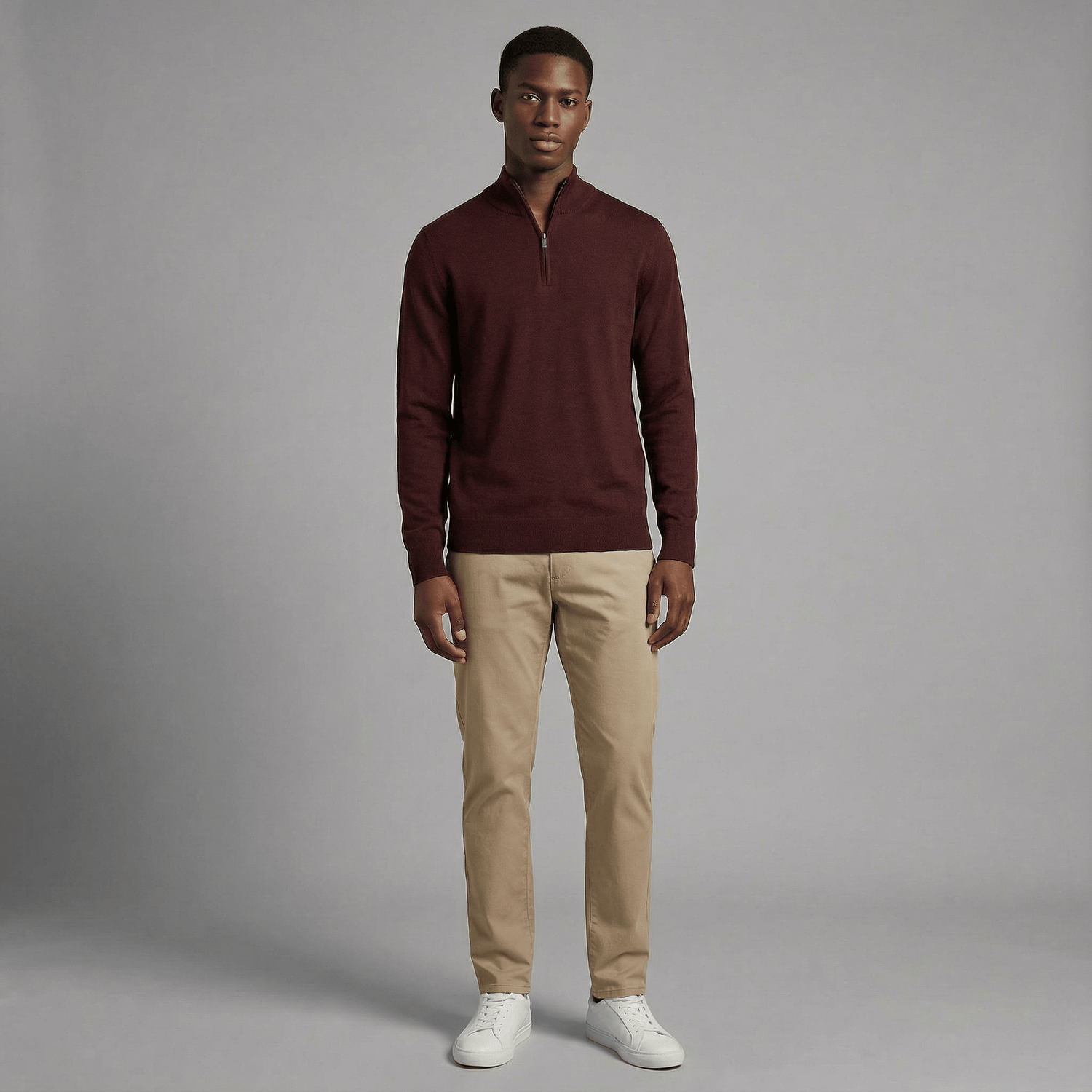 Merino Wool Quarter-Zip Sweater