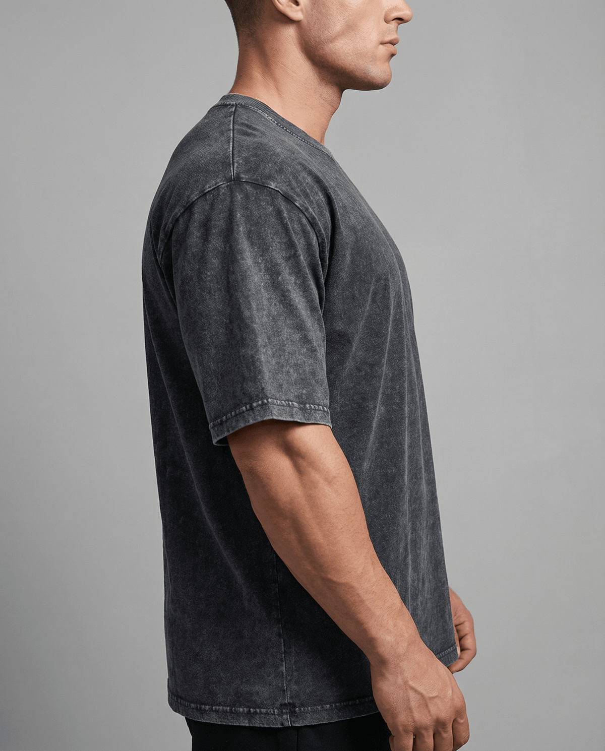 Men's Stonewashed Cotton T-Shirt - Side View