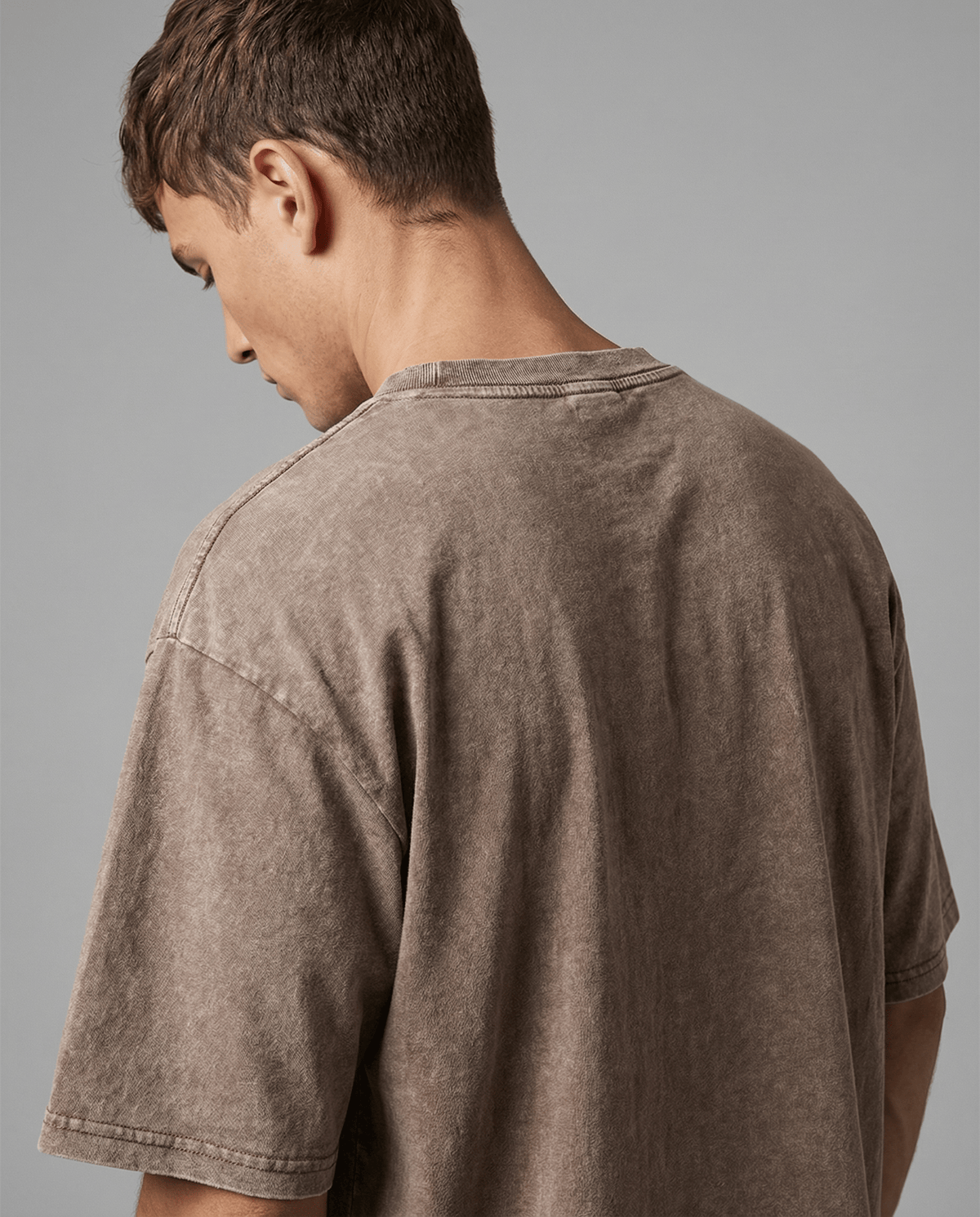 Men's Stonewashed Organic Cotton T-Shirt in Brown