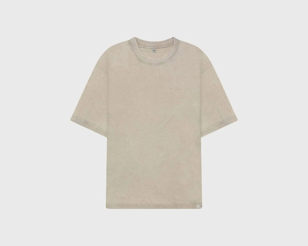 Beige stonewashed Men's Organic Cotton T-Shirt from 2 pack set, crafted for comfort and everyday casual wear.