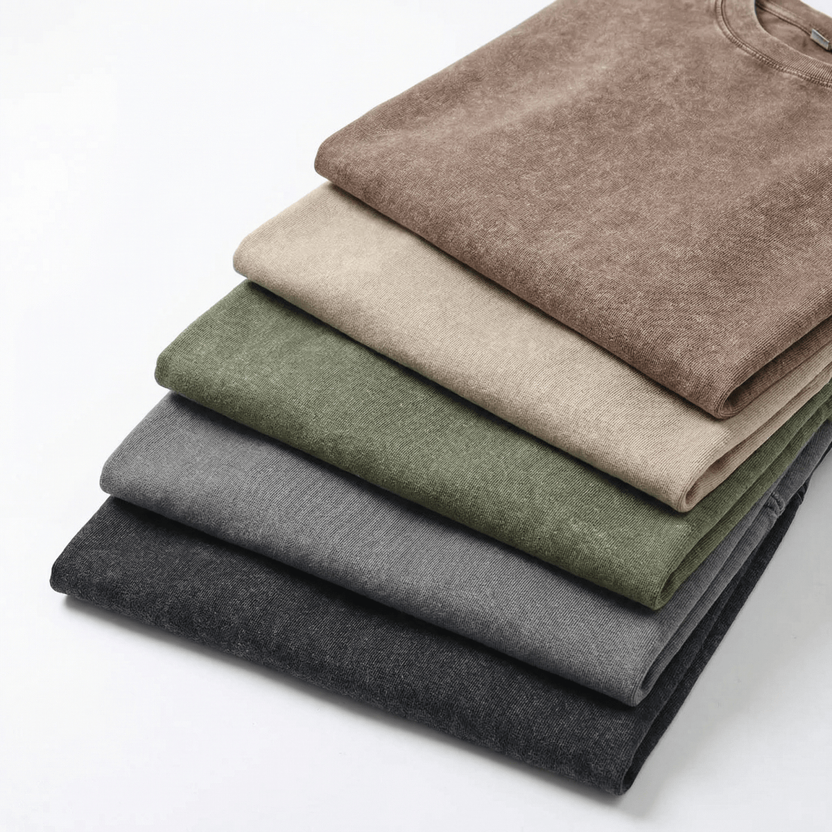 5-Pack Classic Fit Stonewashed Cotton T-Shirts