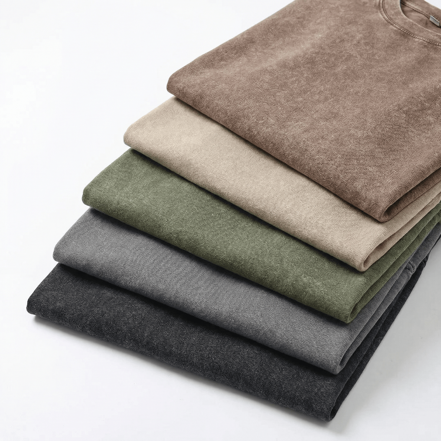 5-Pack Classic Fit Stonewashed Cotton T-Shirt