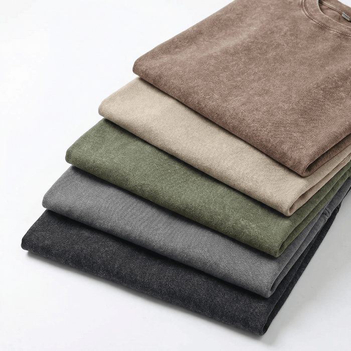 Pack de 5 camisetas clásicas de algodón lavado a la piedra