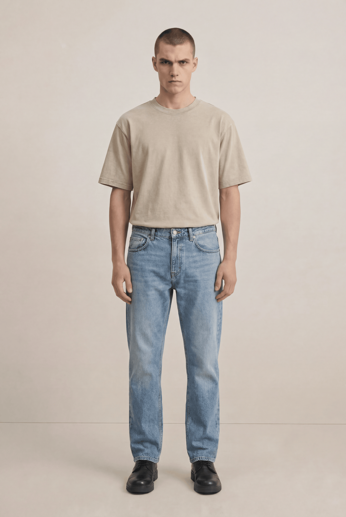 Beige T-Shirt Casual Fit