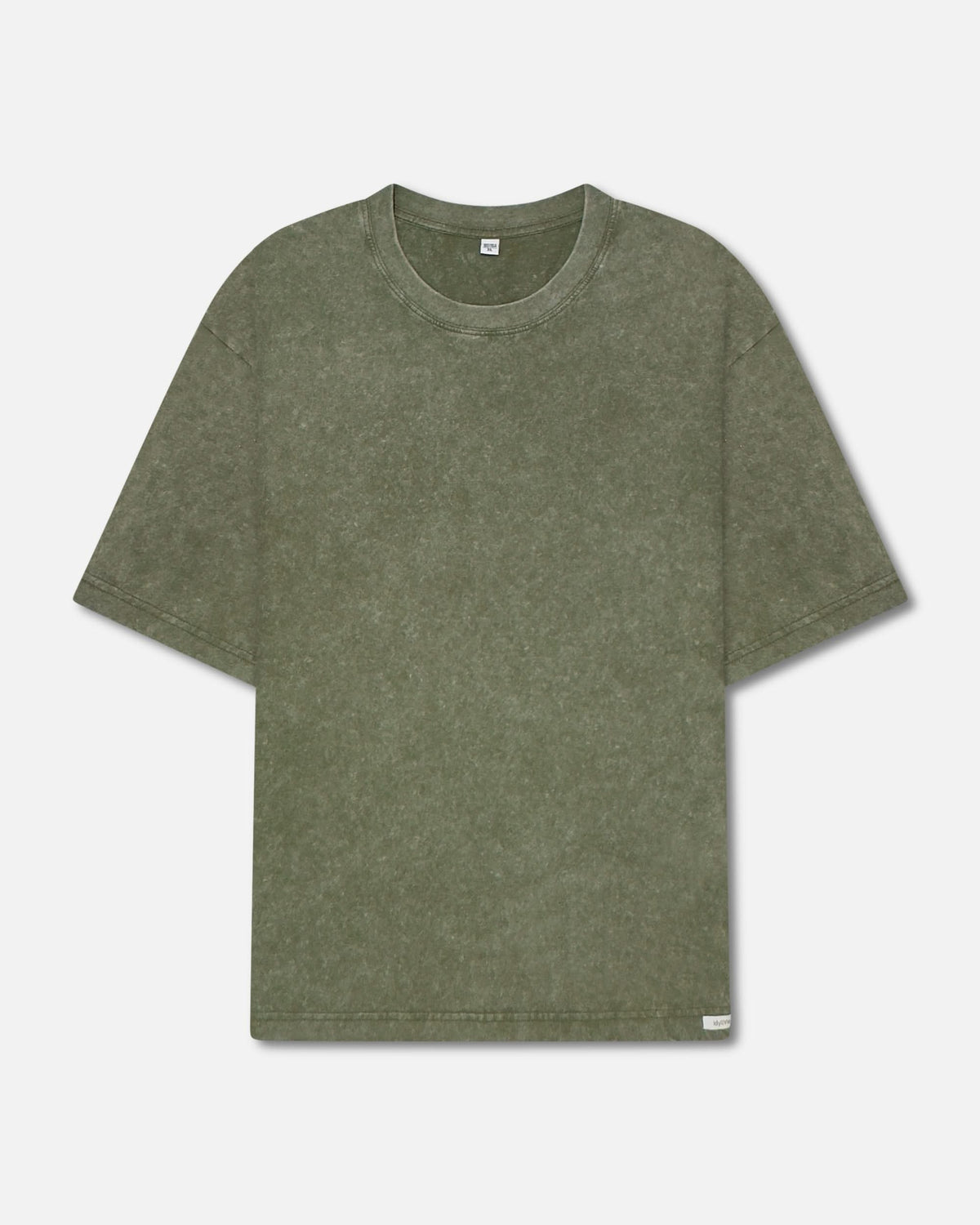 Men's Organic Cotton T-Shirt in olive green stonewashed finish, designed for comfort and durability in a 3 pack set.