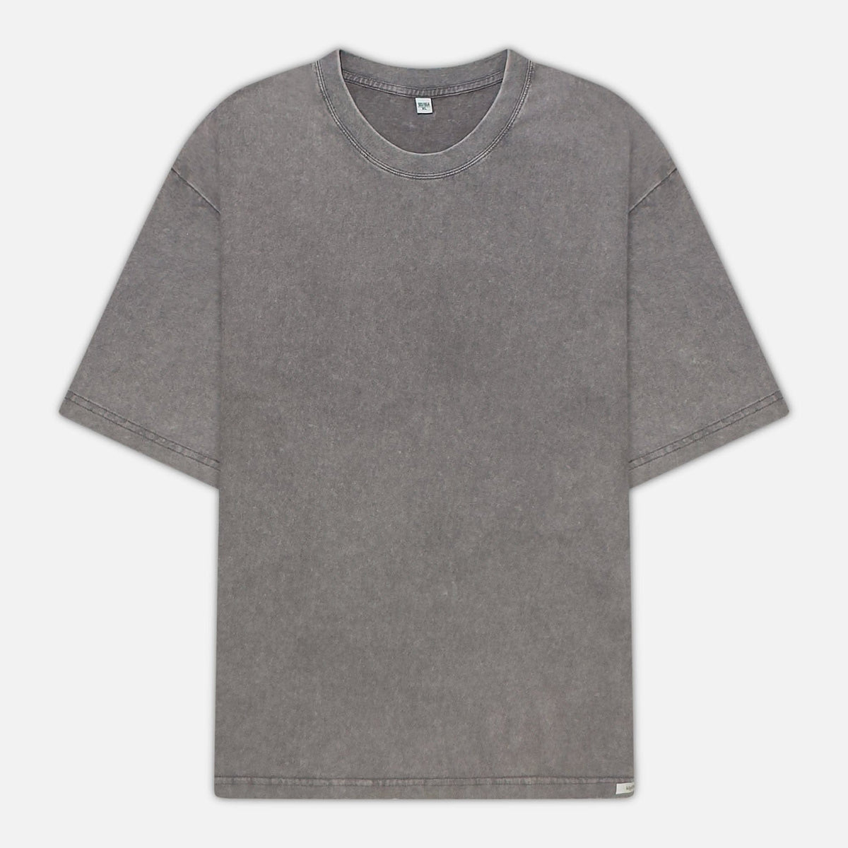 250 GSM Gray Stonewashed Crew Neck T-Shirt