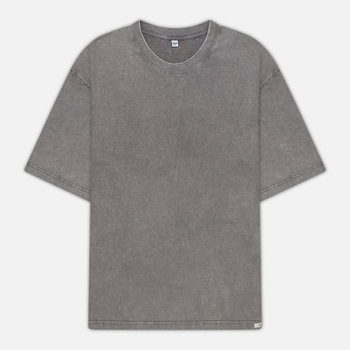 250 GSM Gray Stonewashed Crew Neck T-Shirt
