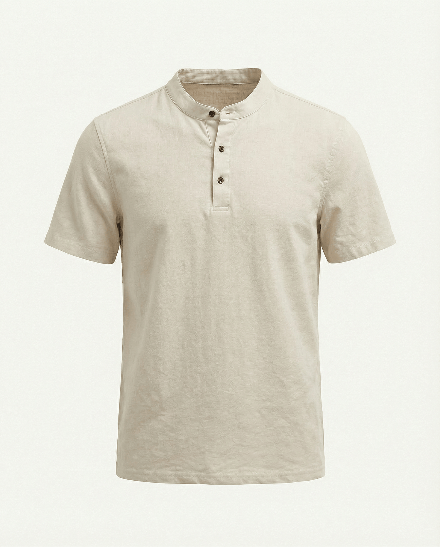 Cotton Linen Henley T-Shirt