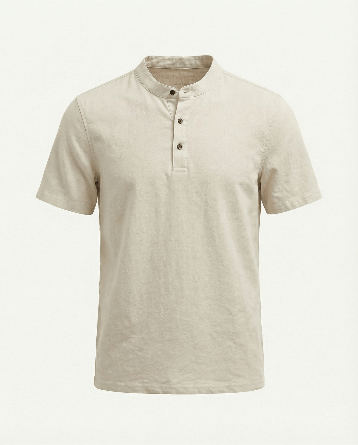 Cotton Linen Henley T-Shirt
