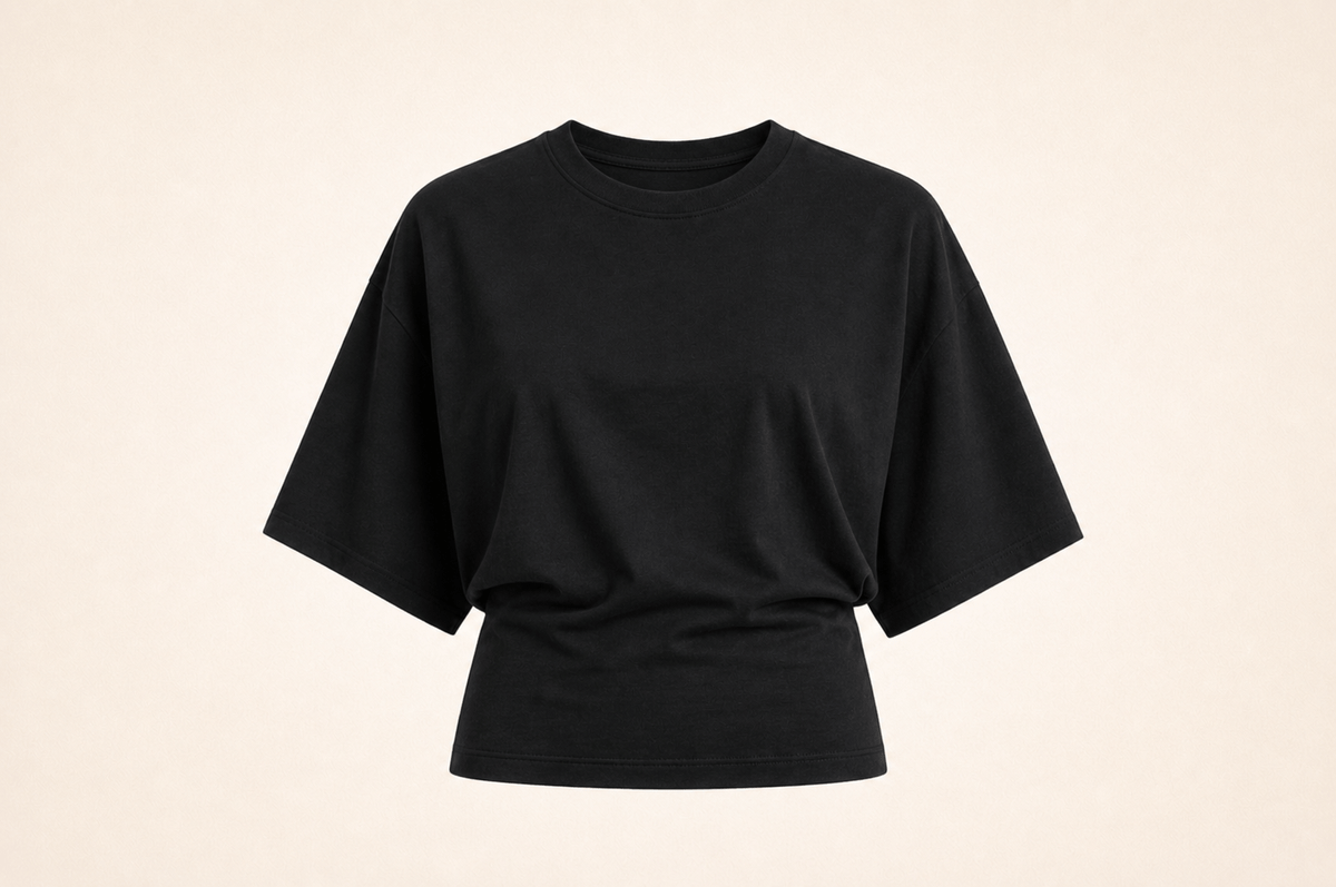 Relaxed Batwing Cotton Tee