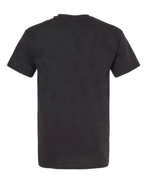 Back view of Men's Cotton T-Shirt - Premium Comfort Style in black. Durable 100% cotton fabric with a clean, minimal silhouette.