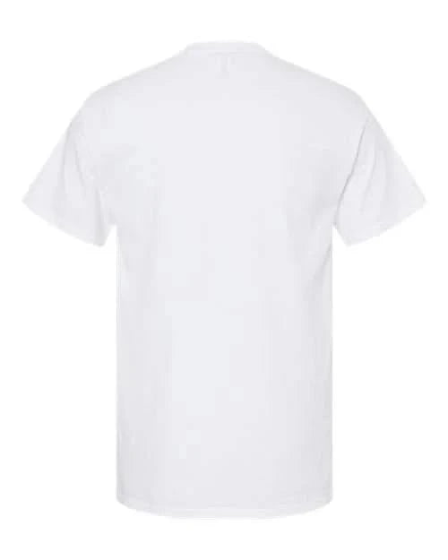 Back view of Men's Cotton T-Shirt - Premium Comfort Style in white. Clean design with soft 100% cotton fabric for all-day comfort.