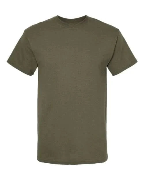 Men's Cotton T-Shirt - Premium Comfort Style in olive green, front view duplicate. 100% cotton tee perfect for outdoor and casual wear.