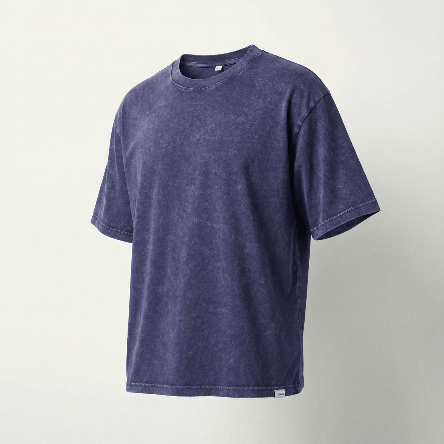 Classic Fit Stonewashed Crew Neck Cotton T-Shirt