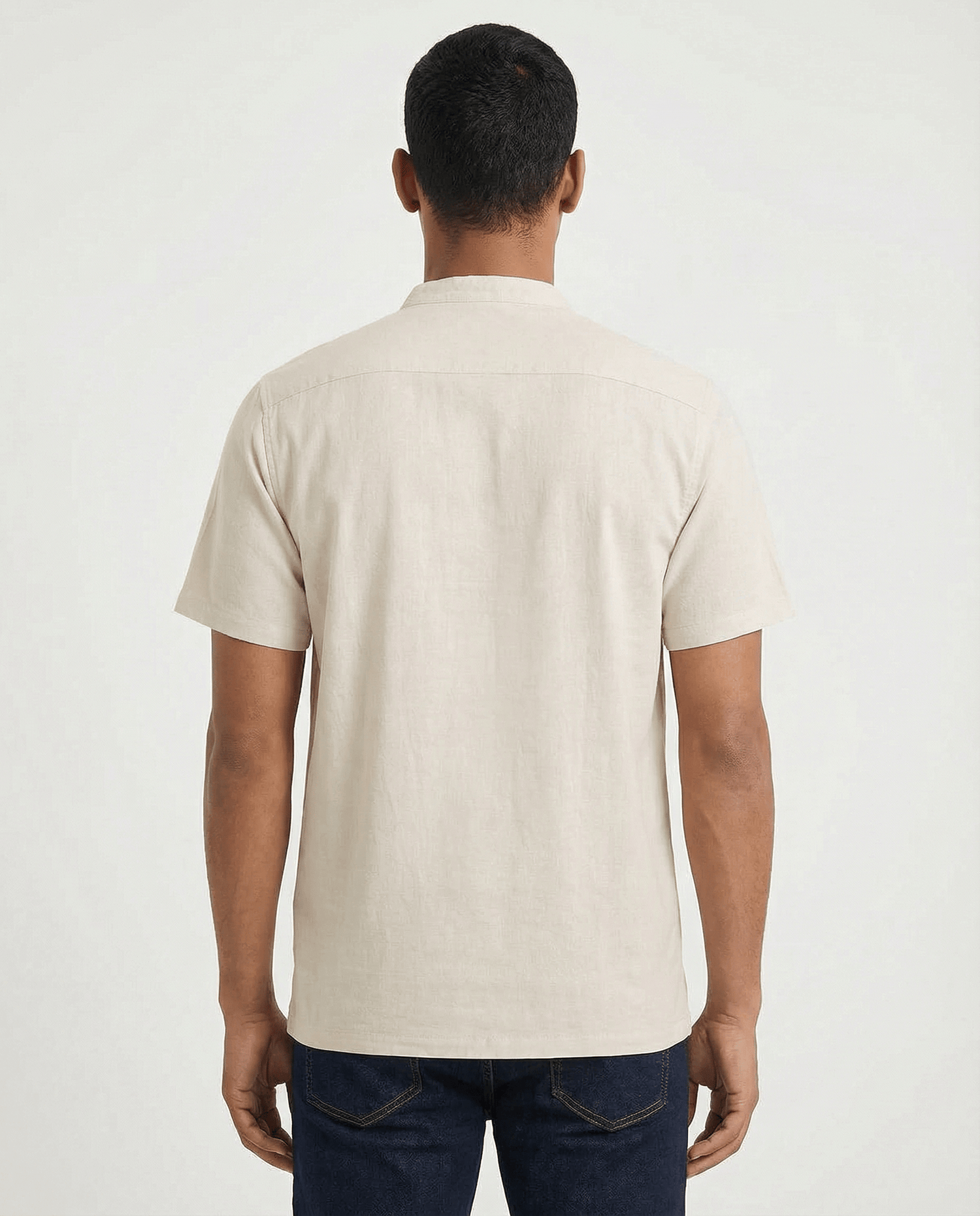 Cotton Linen Henley T-Shirt