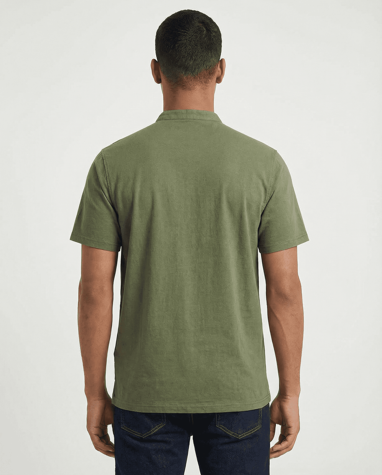 Cotton Linen Henley T-Shirt