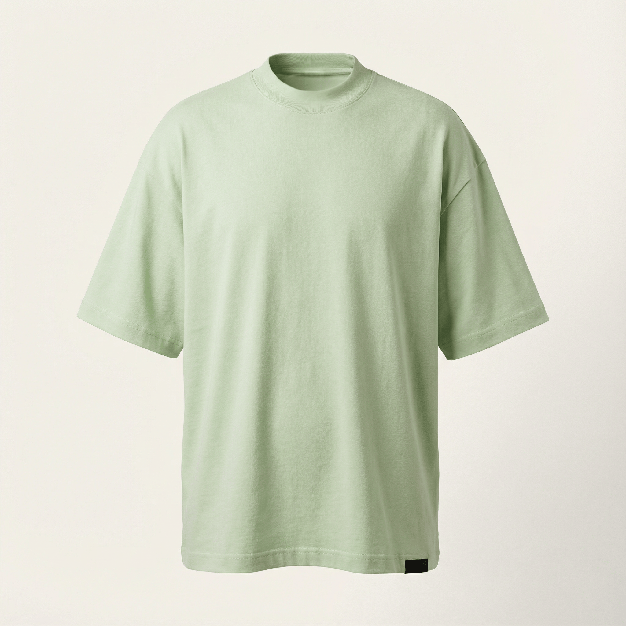 White Mock Neck Tee - Cotton Mock Neck T-Shirt by IdyllVie