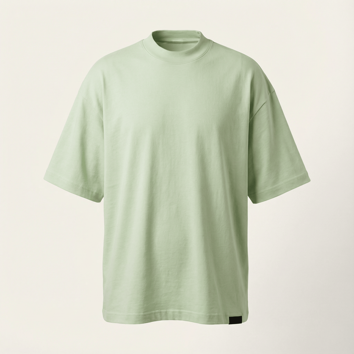 Mock Neck T-Shirt - White Cotton Essential | Slow-Living Style