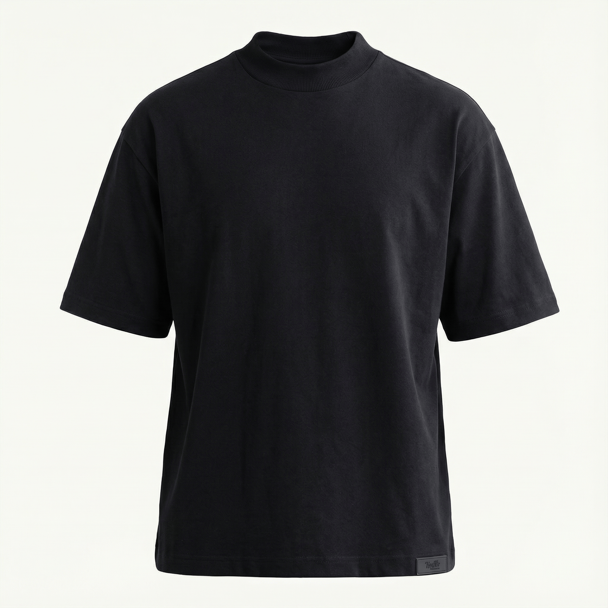 White Mock Neck Tee - Cotton Mock Neck T-Shirt by IdyllVie