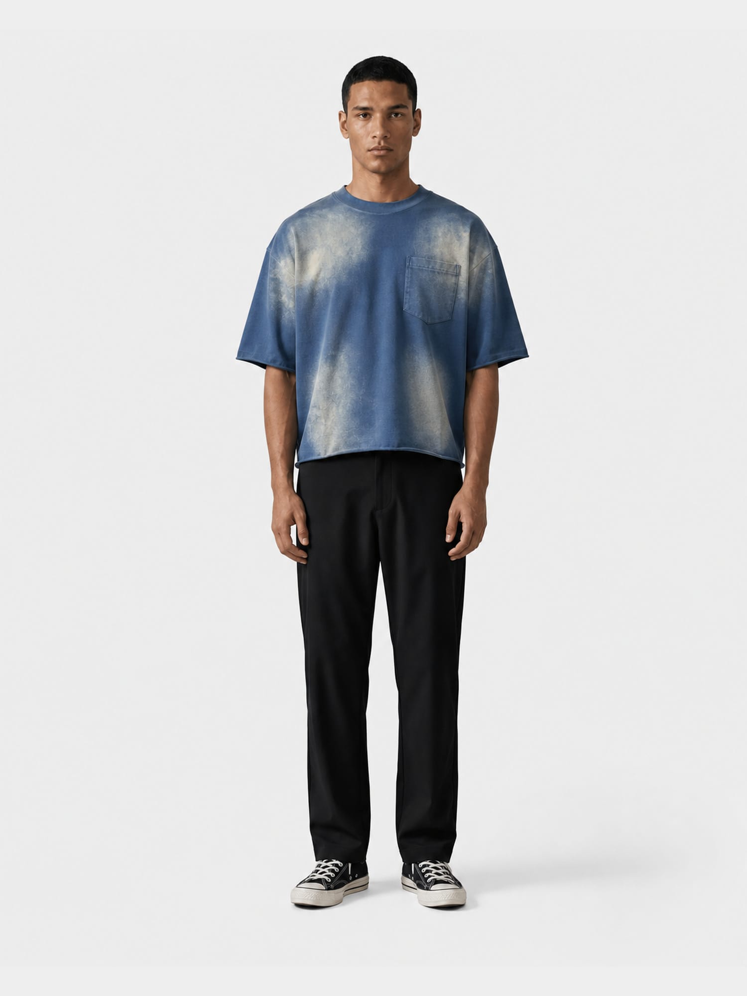Cropped Washed Blue T-Shirt