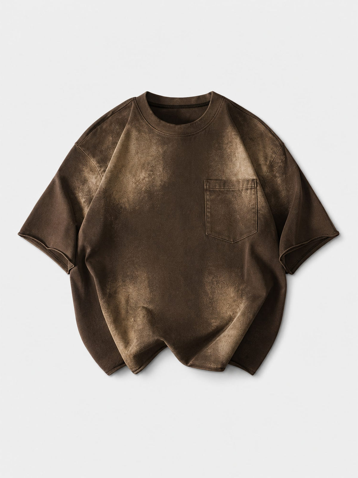 Cropped Washed Brown T-Shirt