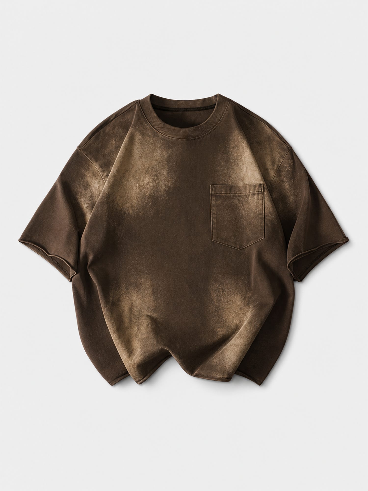 Cropped Washed Brown T-Shirt