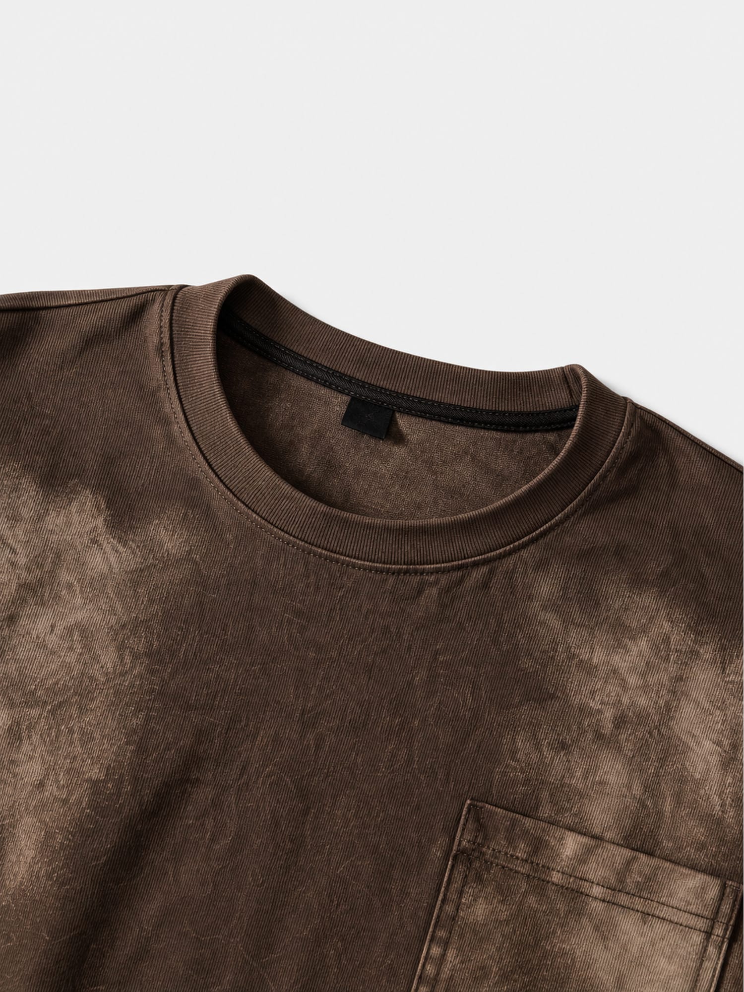 Cropped Washed Brown T-Shirt