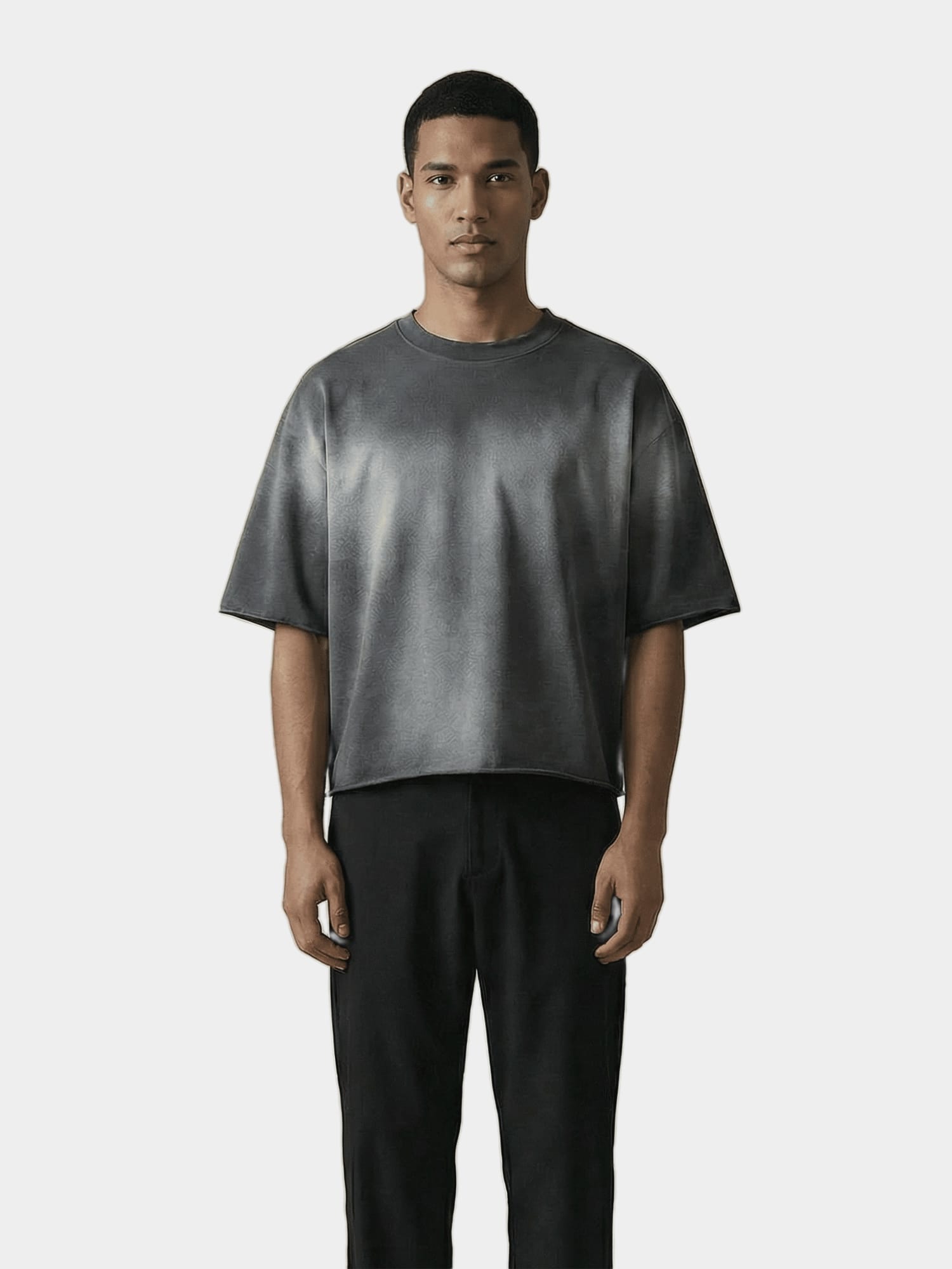Cropped Washed Charcoal T-Shirt