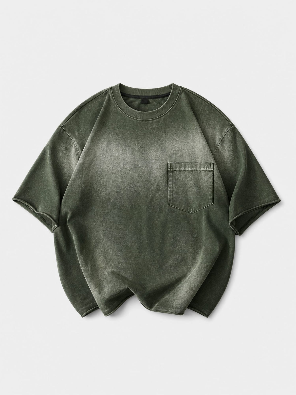 Cropped Washed Olive T-Shirt