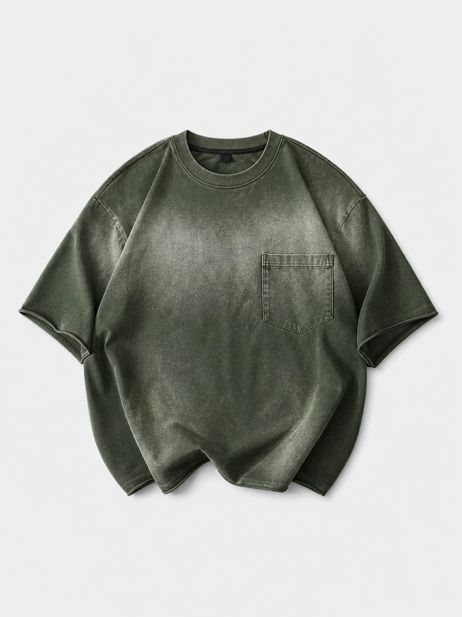Cropped Washed Olive T-Shirt