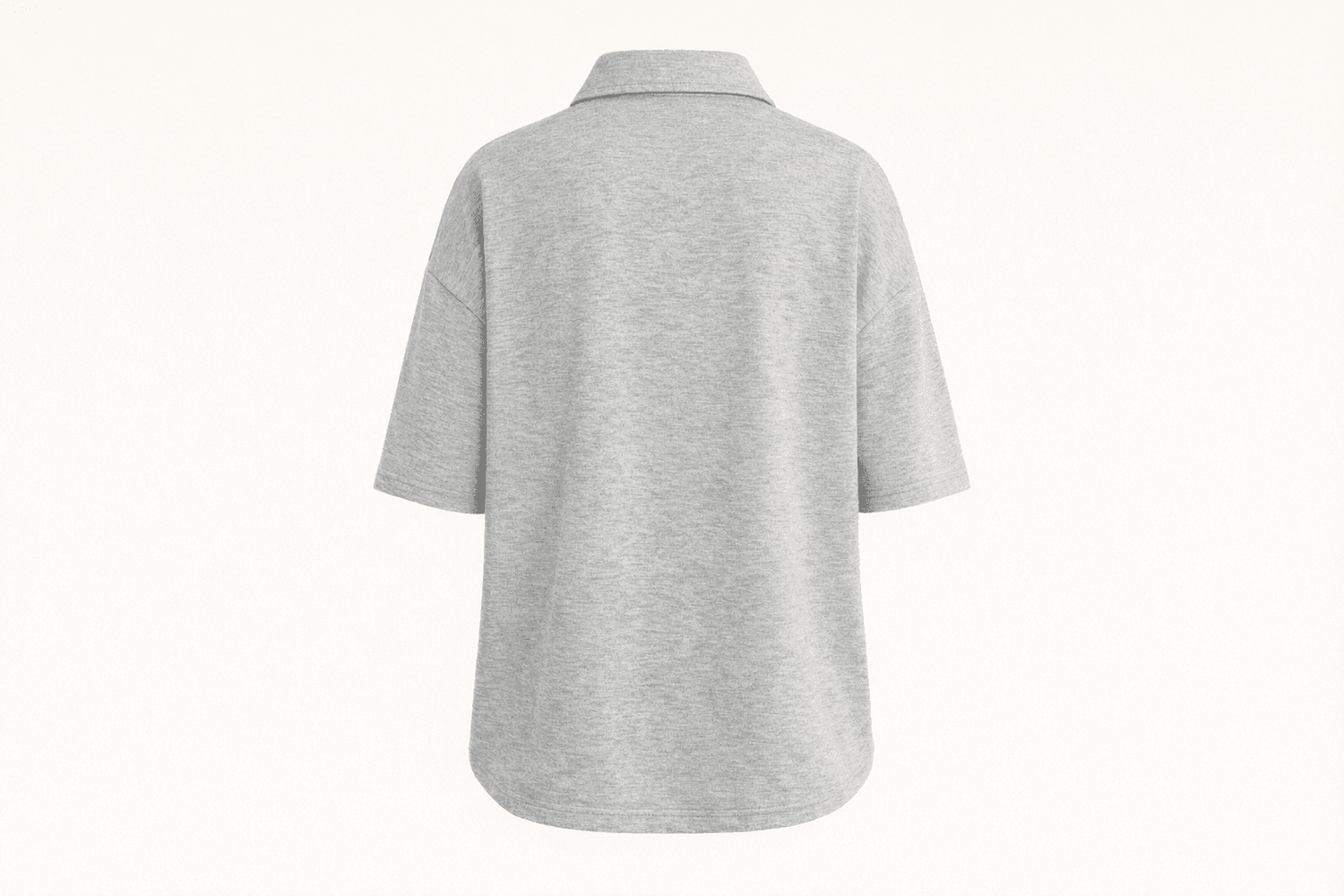 IdyllVie Grey Viscose Drop Shoulder T-Shirt in Grey t-shirt foundation studio back product with refined IdyllVie styling
