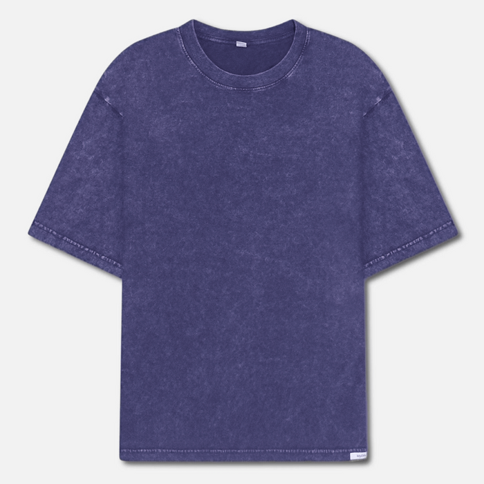 Indigo Stonewashed Crew Neck T-Shirt