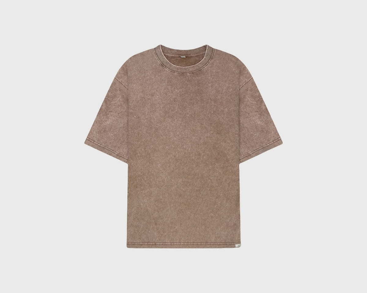 Men's Organic Cotton T-Shirt in brown stonewashed style, part of 3 pack set with soft, breathable 250 GSM cotton.