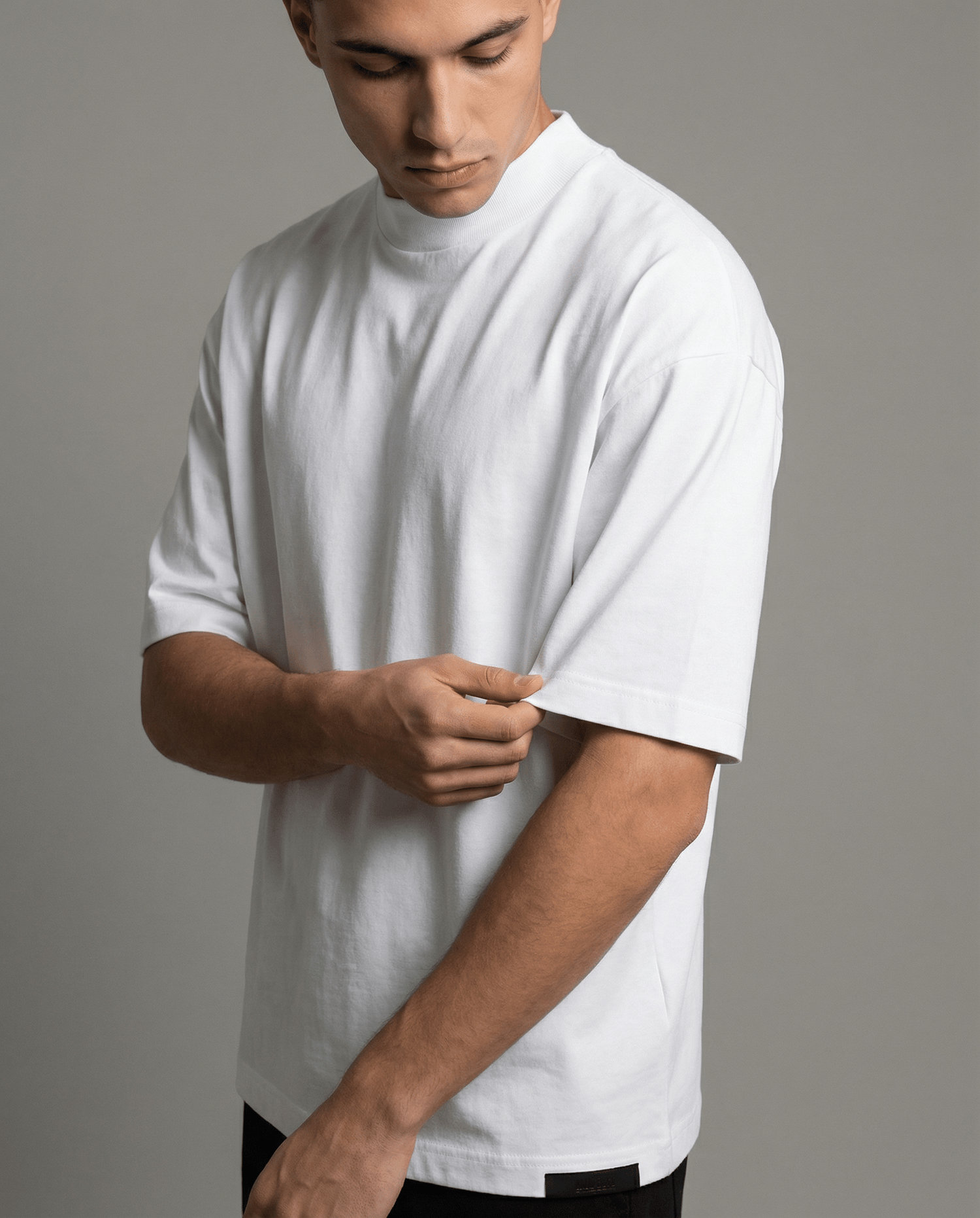 Versatile White Mock Neck T-Shirt for Effortless Style