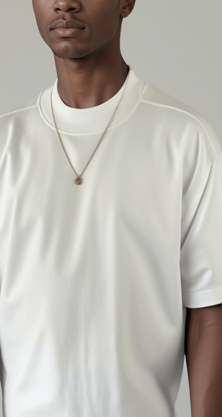 Camiseta blanca de cuello alto