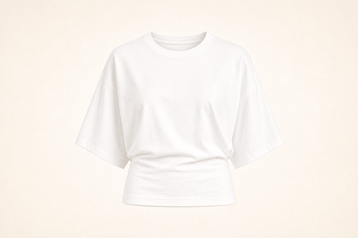 Relaxed Batwing Cotton Tee