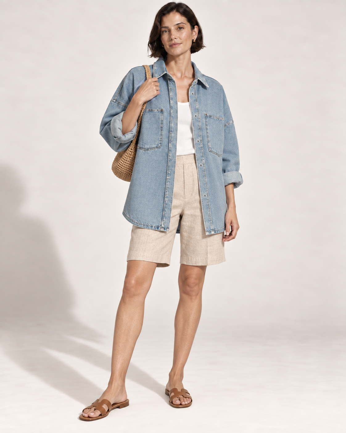 Surchemise en jean lavé à boutons-pression IdyllVie
