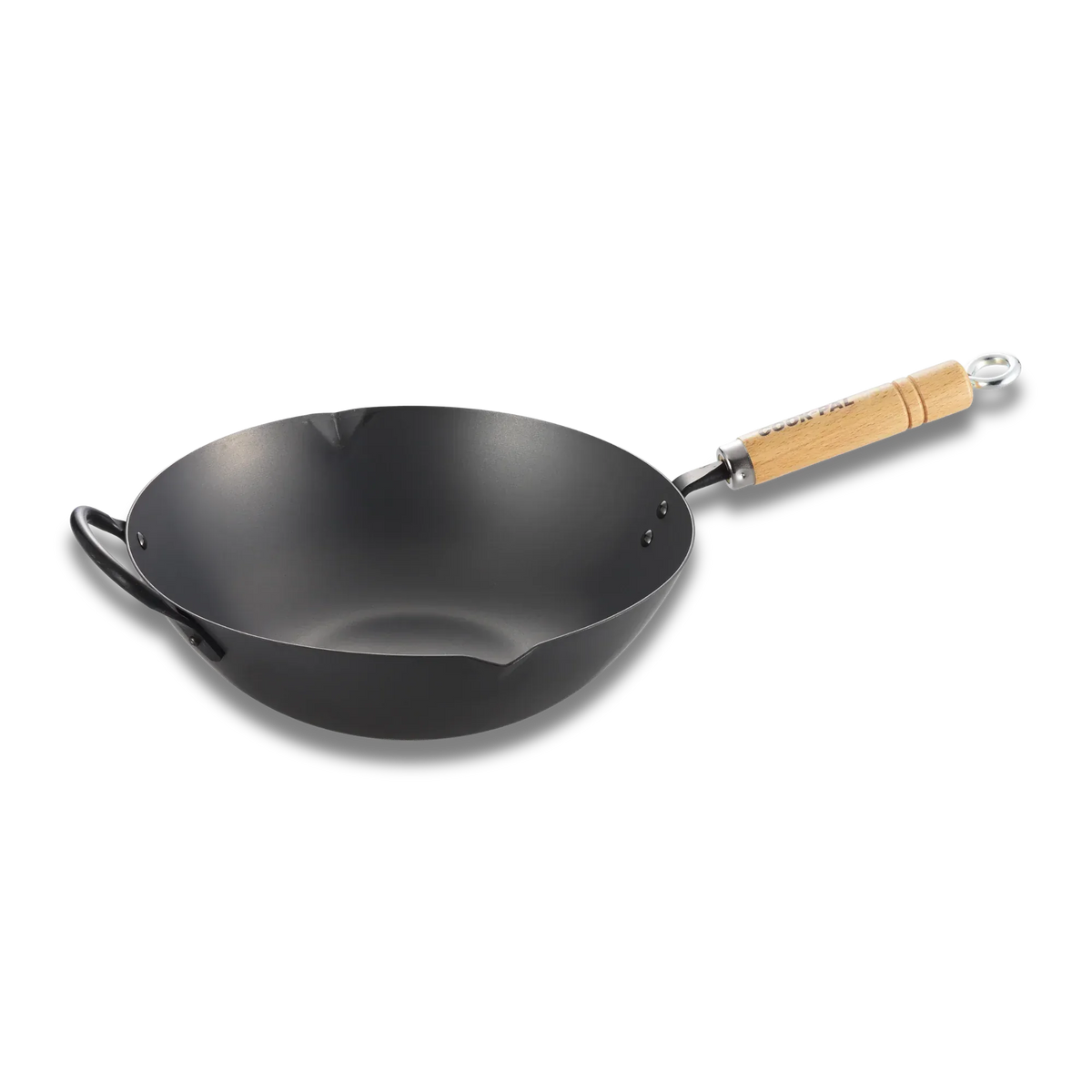 Wok Yoshikawa en acier au carbone 36 cm - Fabriqué au Japon