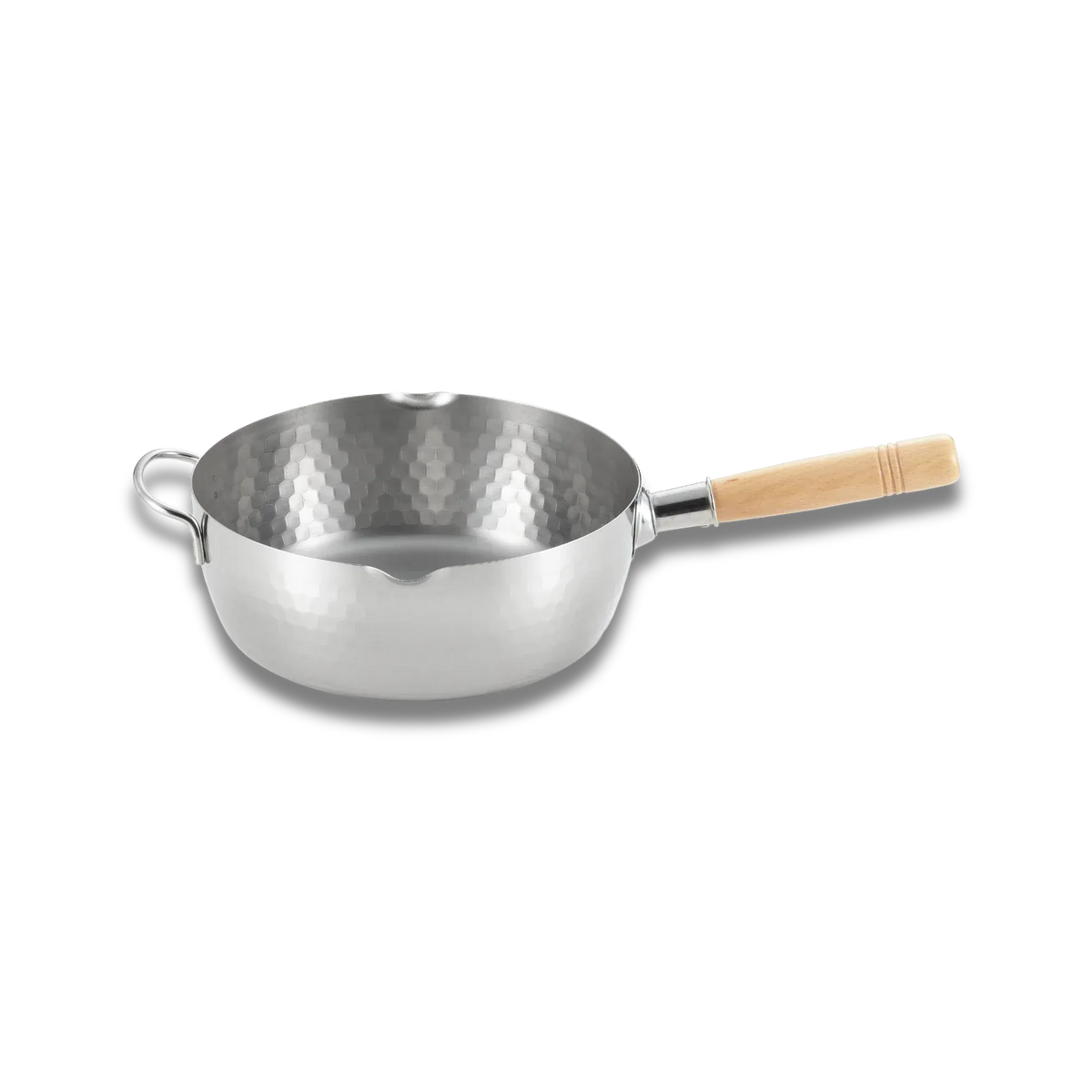 Yoshikawa Yukihira 24 cm Pot | 3.6 L Stainless Steel with Wooden Handle in stainless steel, front product view showing cookware shape, material