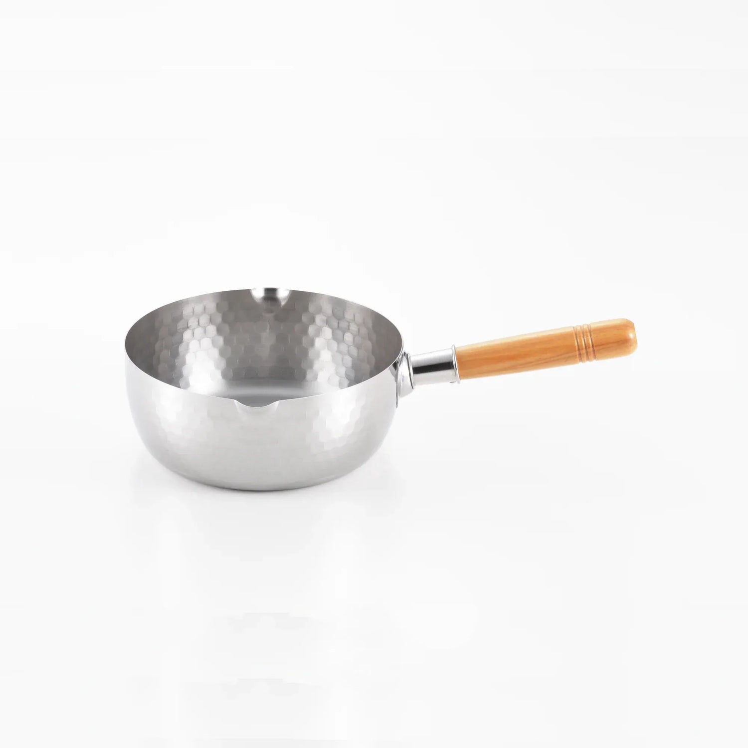 Casserole Yoshikawa Yukihira 20 cm | 2,1 L en acier inoxydable avec poignée en bois