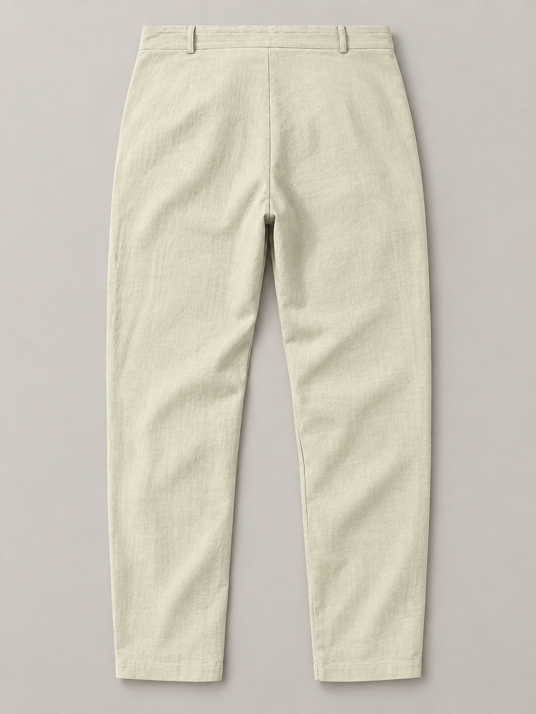 Apricot (Semi-sheer) button-front drawstring trousers, flat back view.