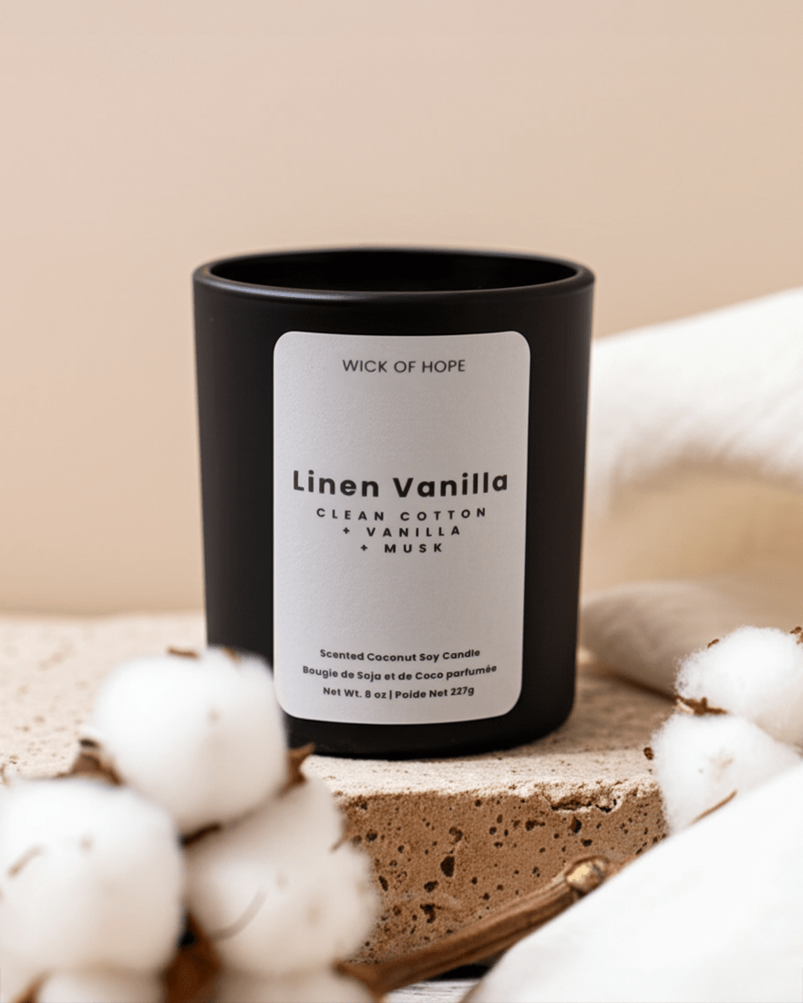 Linen Vanilla Candle | Clean Cotton + Vanilla