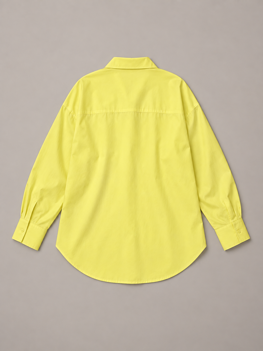 Yellow oversized button-up shirt, flat lay back