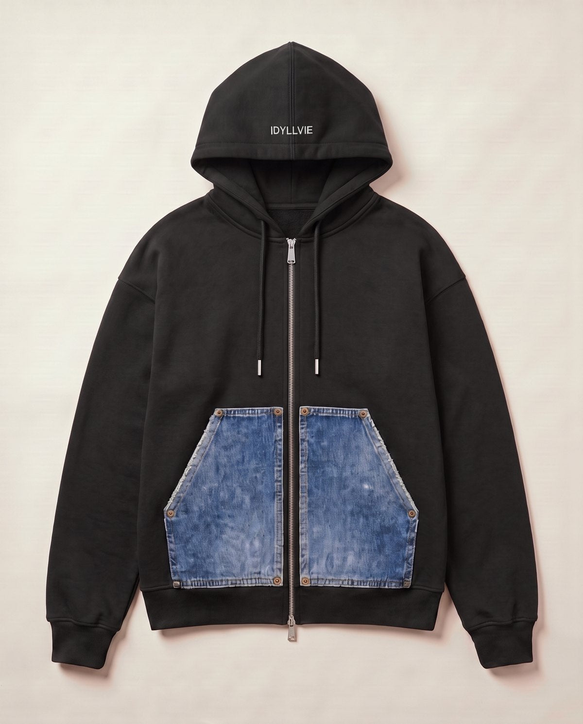 Camden denim pocket zip hoodie